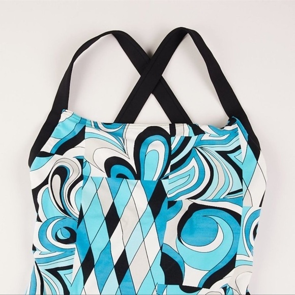 MICHAEL Michael Kors One Piece Summer Blue Cross Back Maillot Swimsuit Size 10 - Picture 3 of 12